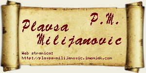 Plavša Milijanović vizit kartica